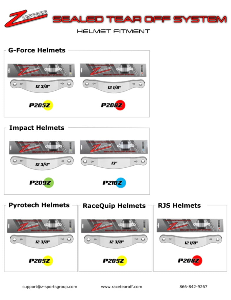ZAMP  visor tearoffs pk30 (range to suit most helmet brands)