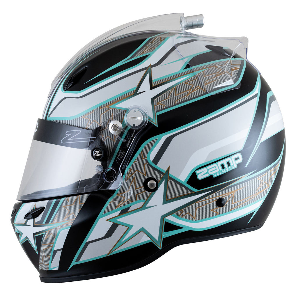 ZAMP ZR-72 custom graphic helmet Fia 8859-2015 & Snell SA2020 Plus FHR Combo Option