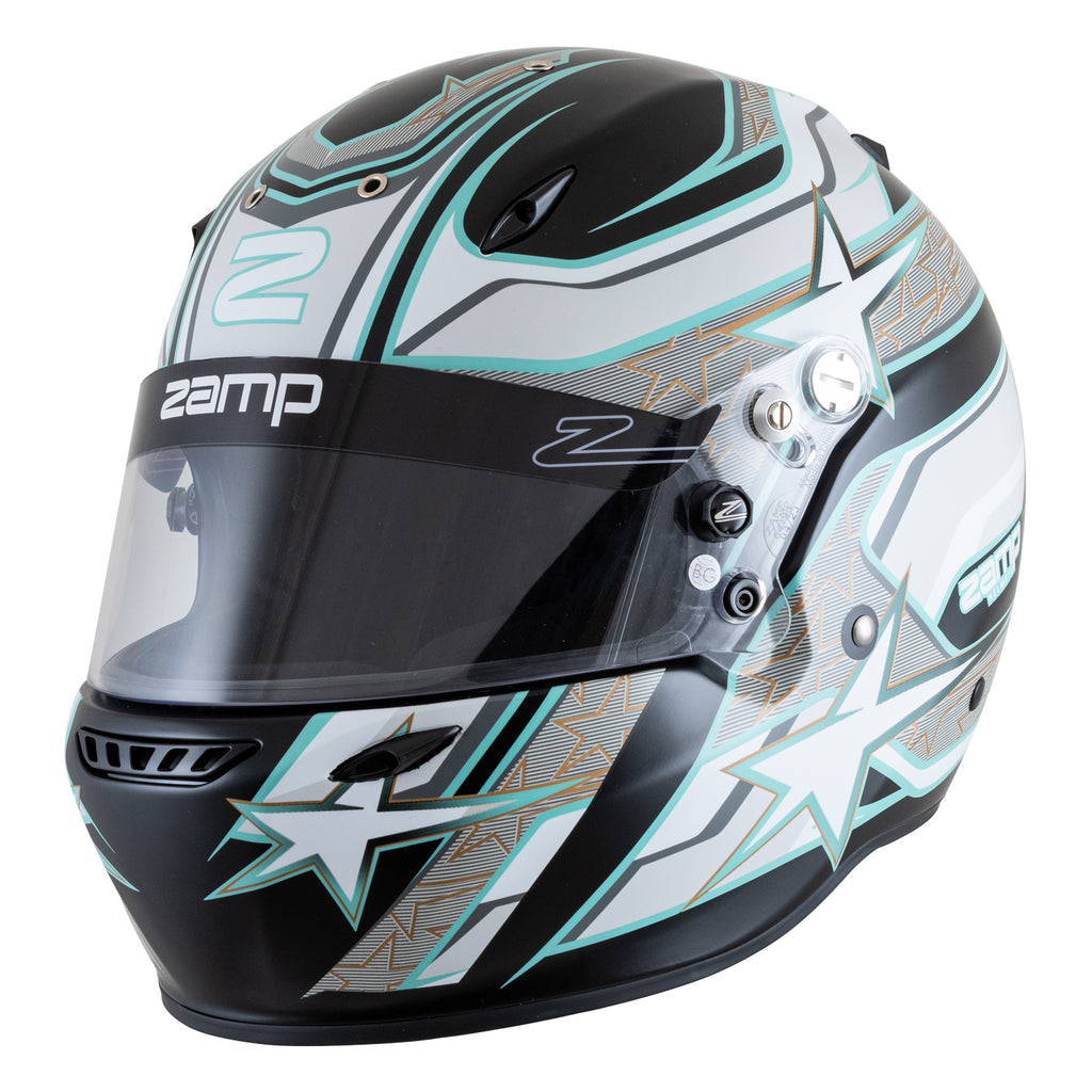ZAMP ZR-72 custom graphic helmet Fia 8859-2015 & Snell SA2020 Plus FHR Combo Option