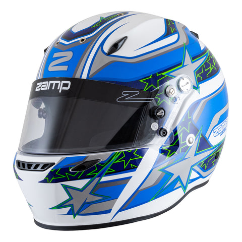 ZAMP ZR-72 custom graphic helmet Fia 8859-2015 & Snell SA2020 Plus FHR Combo Option