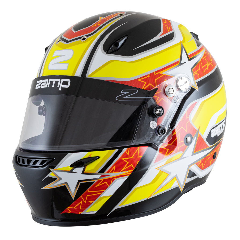 ZAMP ZR-72 custom graphic helmet Fia 8859-2015 & Snell SA2020 Plus FHR Combo Option