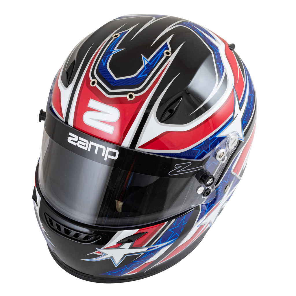 ZAMP ZR-72 custom graphic helmet Fia 8859-2015 & Snell SA2020 Plus FHR Combo Option