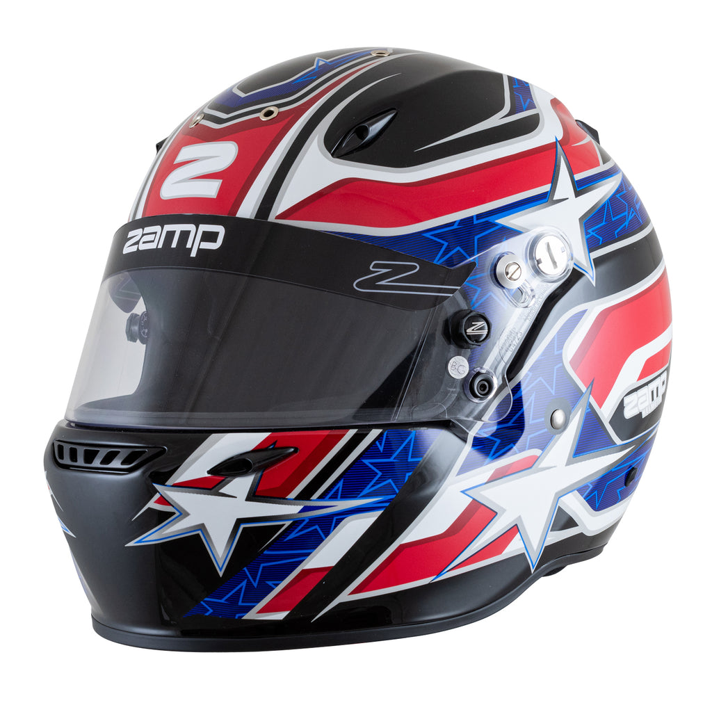 ZAMP ZR-72 custom graphic helmet Fia 8859-2015 & Snell SA2020 Plus FHR Combo Option