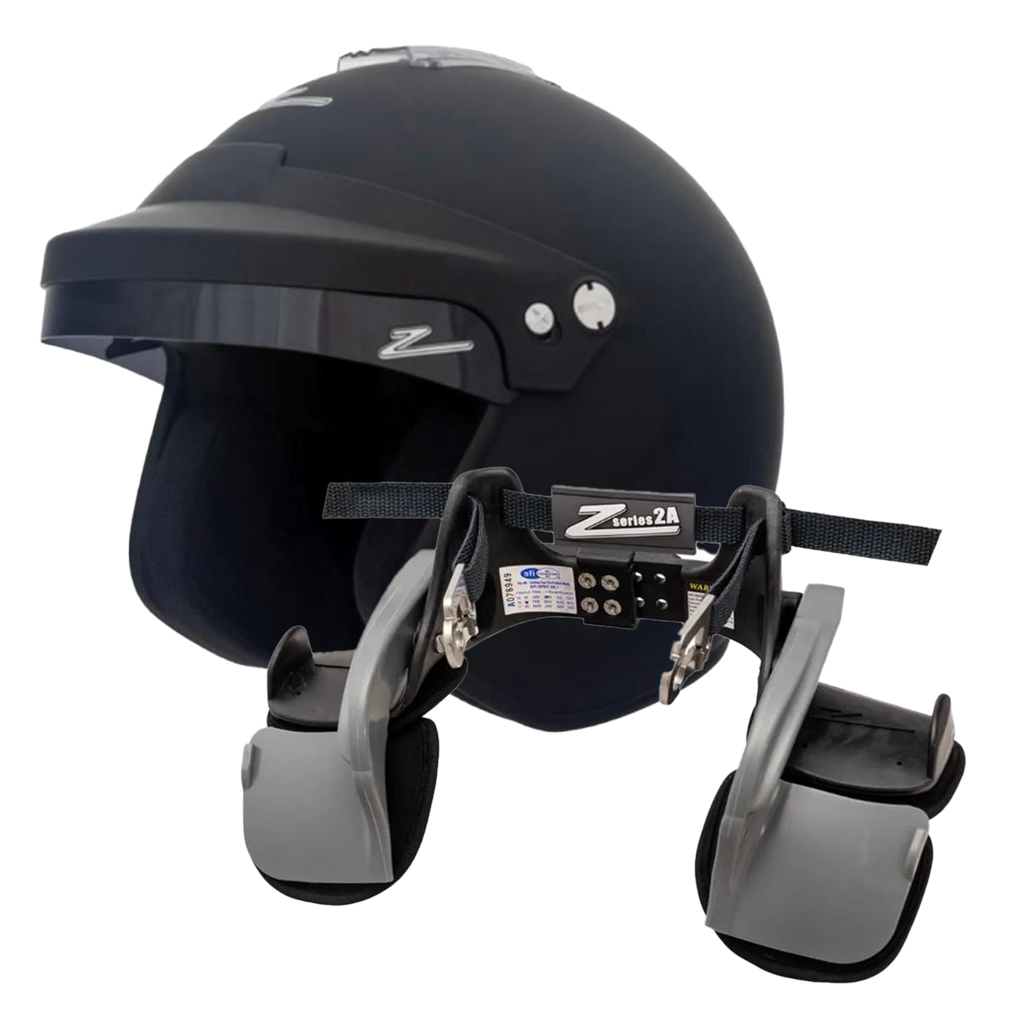 ZAMP RZ-18H Open Face Helmet and Z-Tech 2A FHR (Hans) Combo